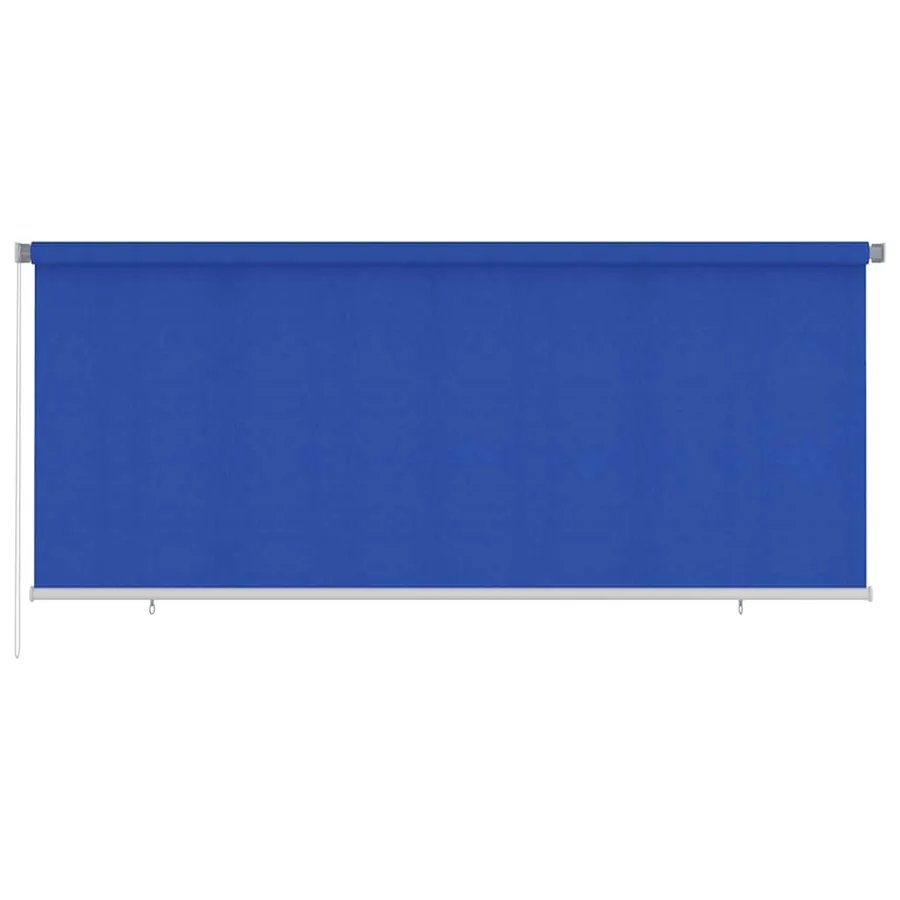 Store roulant d'extérieur 355 (l) x 140 (H) cm bleu HDPE