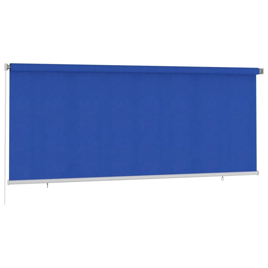 Store roulant d'extérieur 355 (l) x 140 (H) cm bleu HDPE - 2