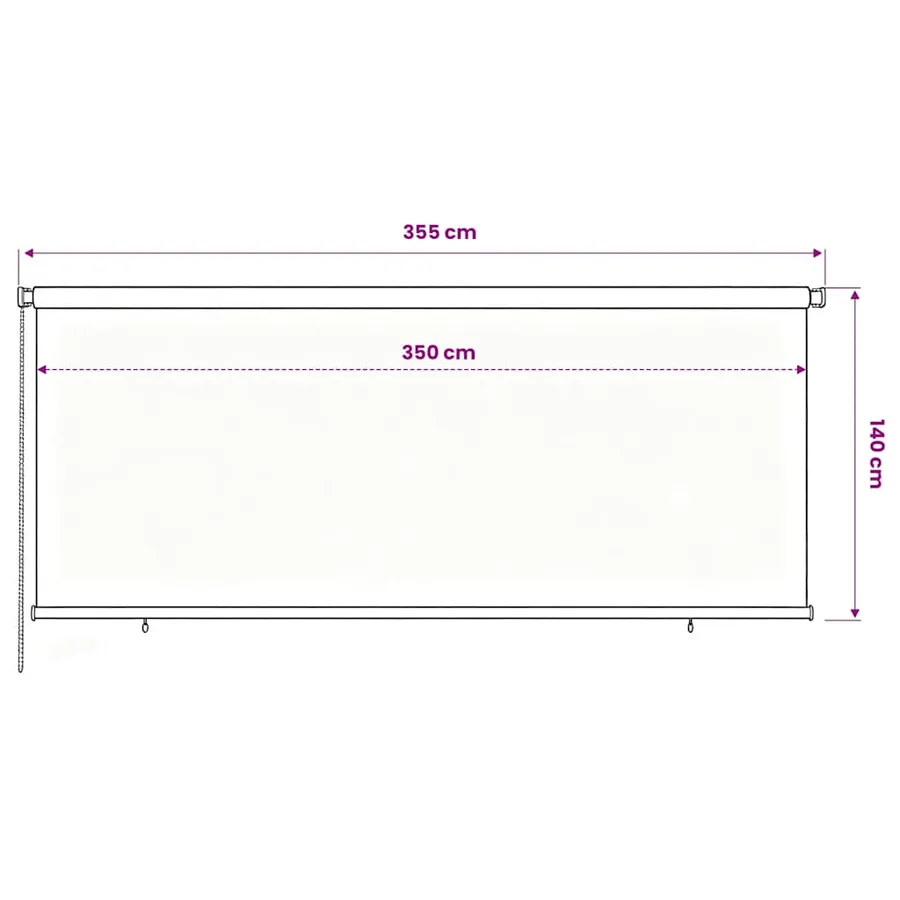 Store roulant d'extérieur 355 (l) x 140 (H) cm bleu HDPE - 6
