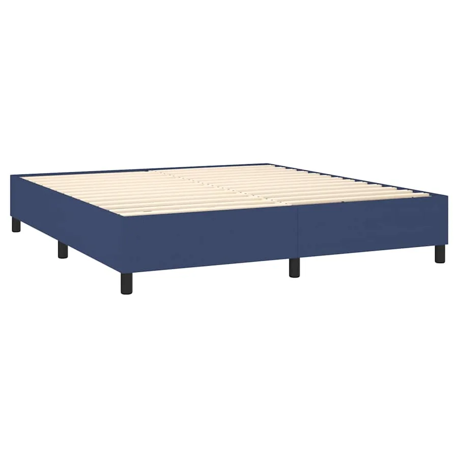 Sommier à lattes de lit avec matelas Bleu 180x200 cm Tissu - 4