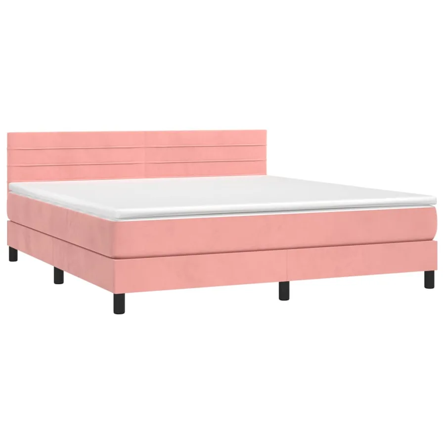 Sommier à lattes de lit avec matelas et LED Rose 180x200 cm - 3