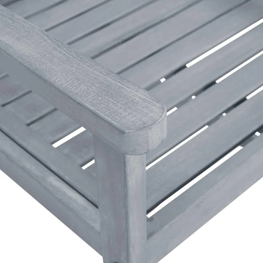 Chaises de jardin et coussins lot de 6 Bois acacia massif Gris - 8