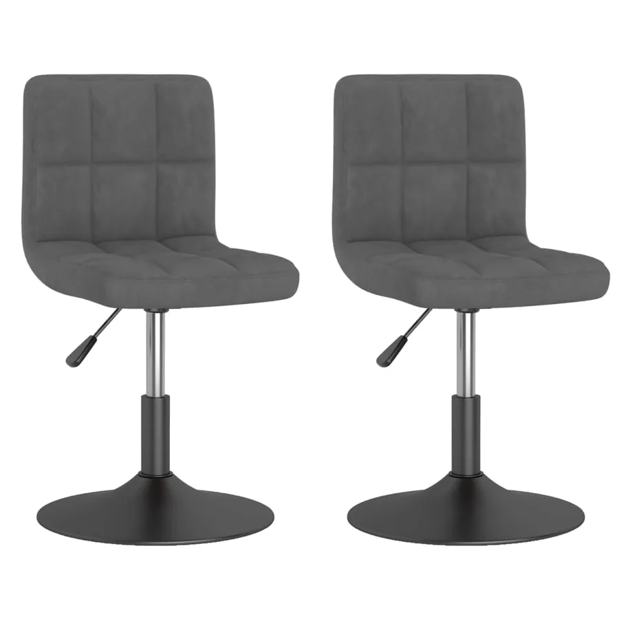 Chaises pivotantes à manger lot de 2 gris foncé velours - 2