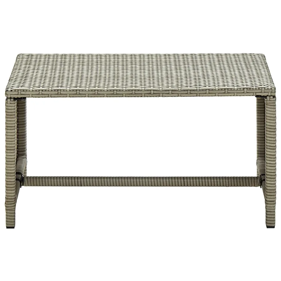Table basse beige 70x40x38 cm résine tressée - 2