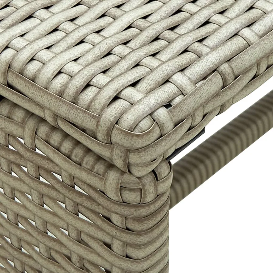 Table basse beige 70x40x38 cm résine tressée - 3