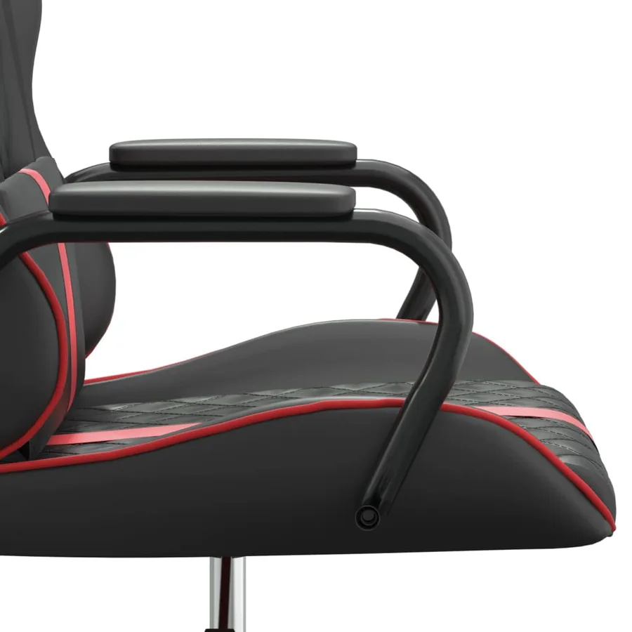 Chaise de jeu de massage rouge et noir similicuir - 10