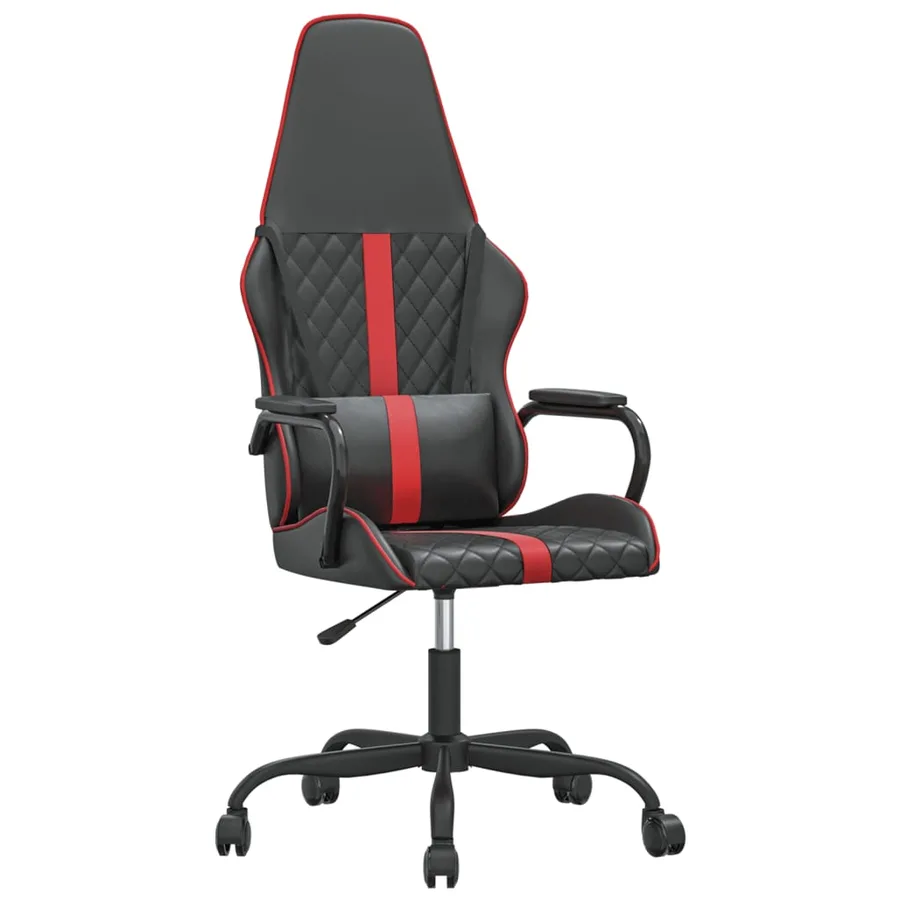 Chaise de jeu de massage rouge et noir similicuir - 2