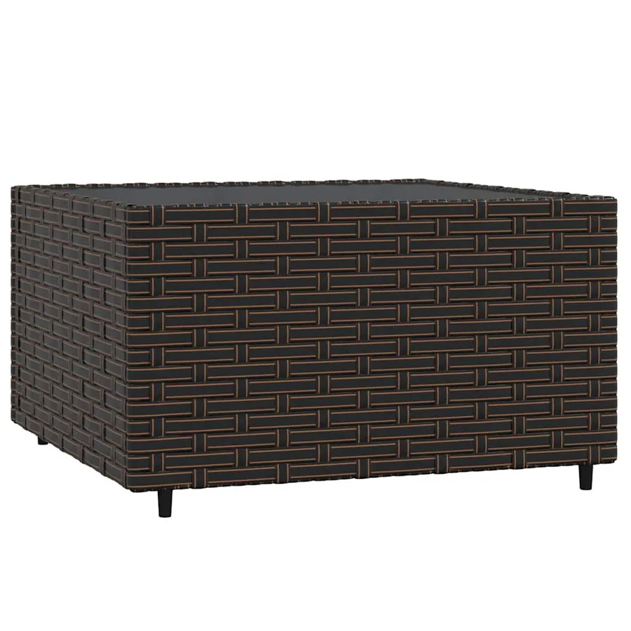 Salon de jardin 3 pcs avec coussins marron résine tressée - 6