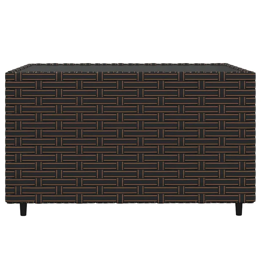 Salon de jardin 3 pcs avec coussins marron résine tressée - 7