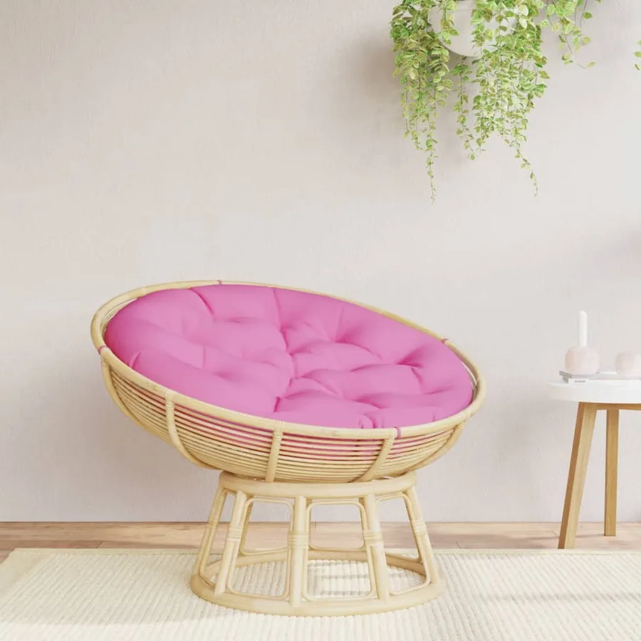 Coussin rond rose Ø 100 x11 cm tissu oxford - 3