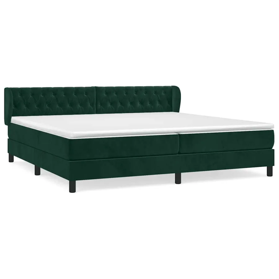 Sommier à lattes de lit et matelas Vert foncé 200x200cm Velours - 2