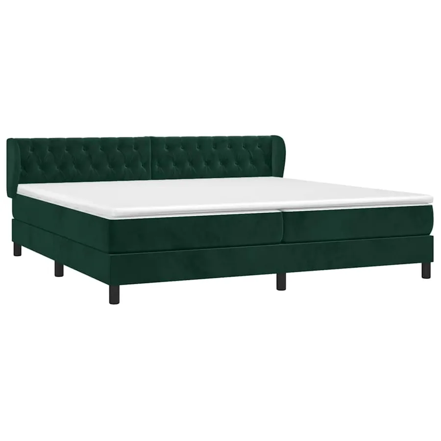 Sommier à lattes de lit et matelas Vert foncé 200x200cm Velours - 3