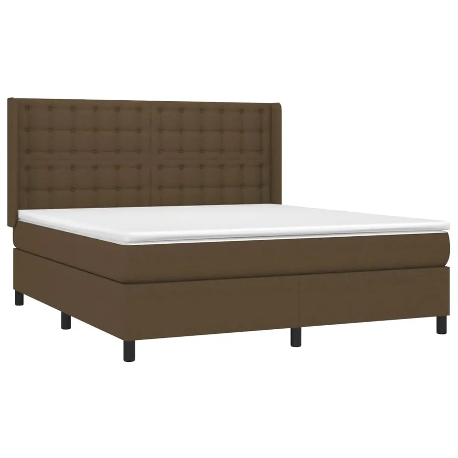 Sommier à lattes de lit avec matelas Marron foncé 160x200 cm - 3