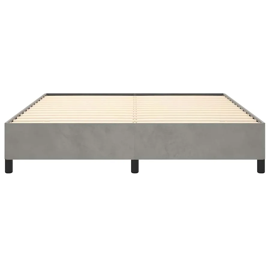 Cadre de lit gris clair 193x203 cm velours - 6