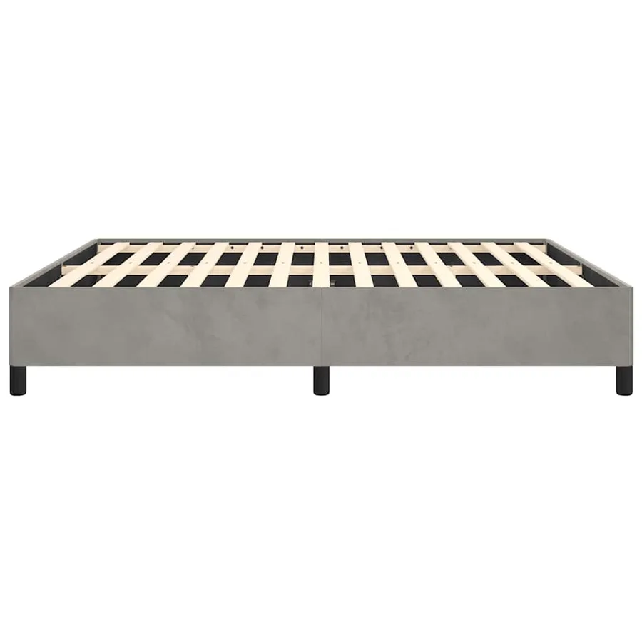 Cadre de lit gris clair 193x203 cm velours - 7