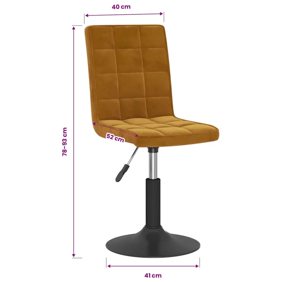 Chaises pivotantes à manger lot de 6 marron velours - 10
