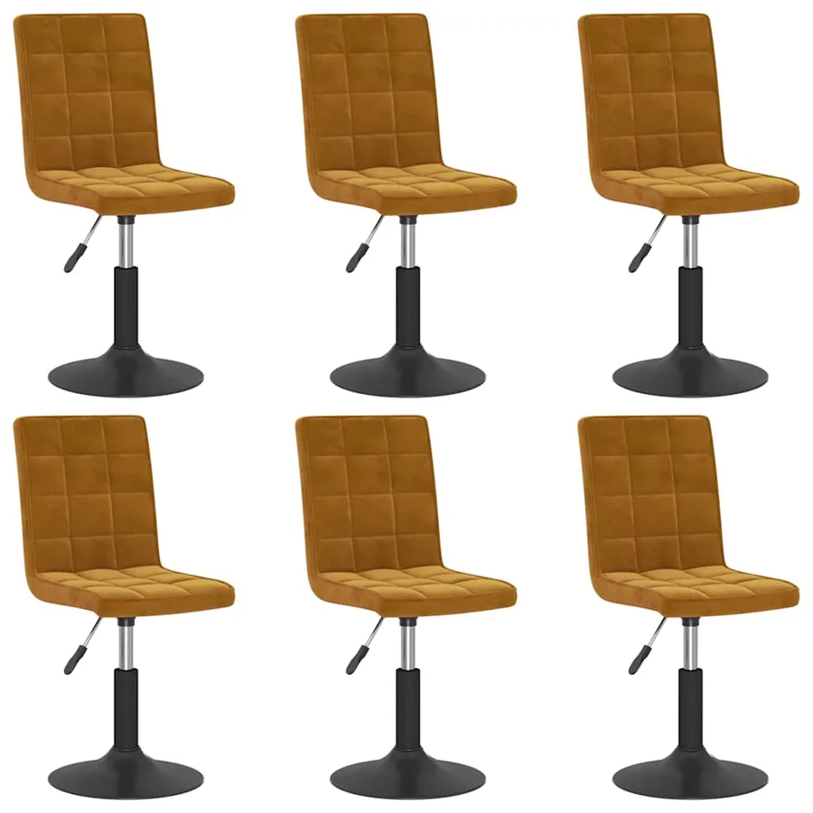 Chaises pivotantes à manger lot de 6 marron velours - 2