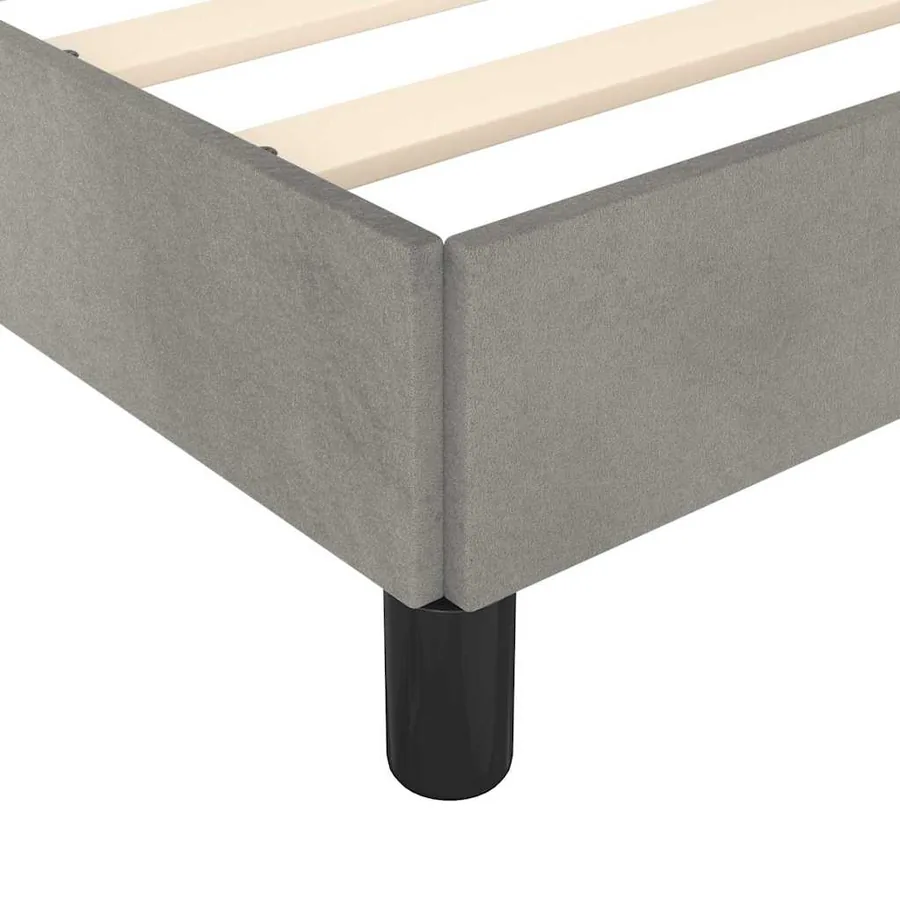 Cadre de lit sans matelas gris clair 200x200 cm velours - 7