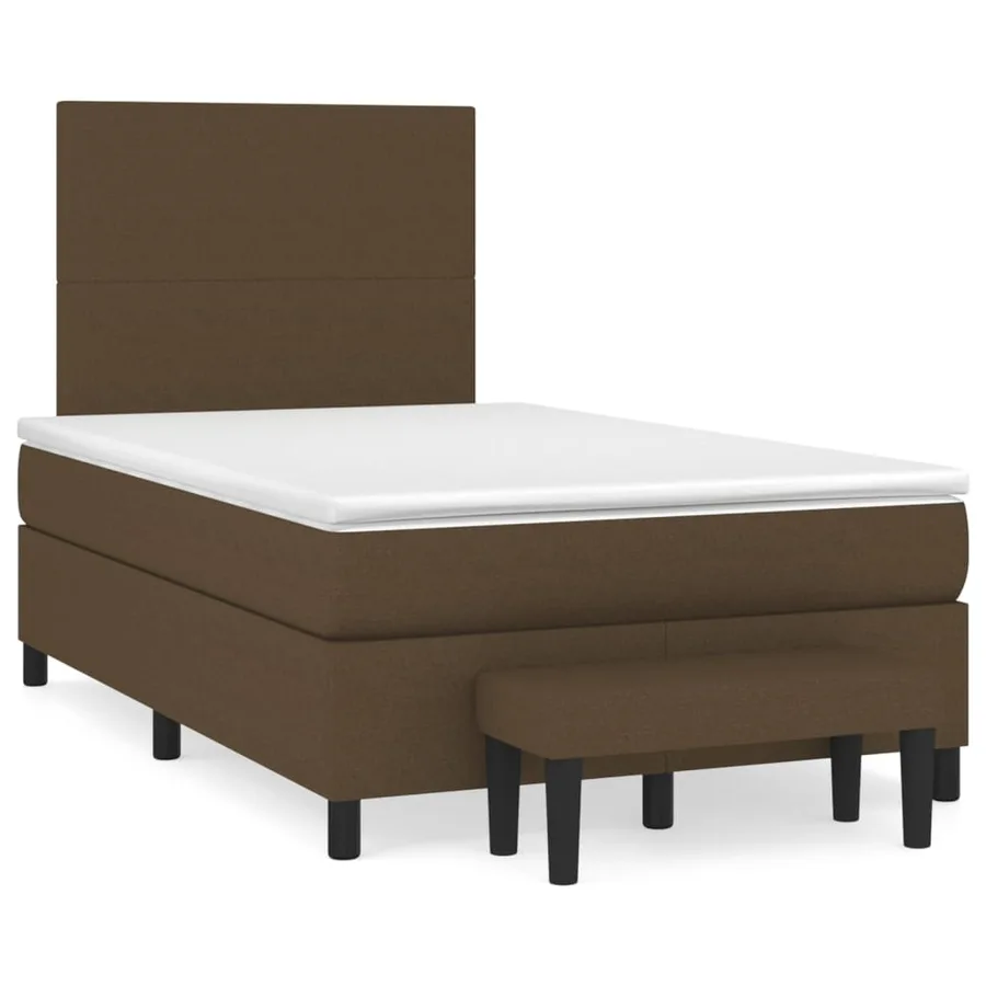 Sommier à lattes de lit avec matelas Marron foncé 120x200 cm - 2