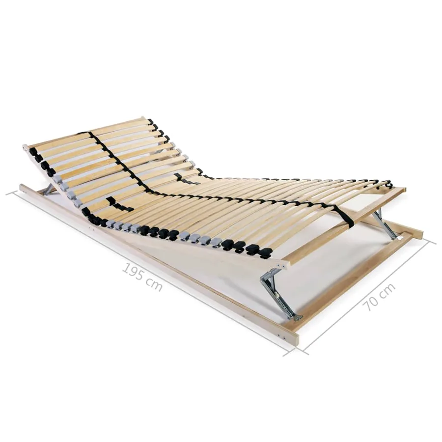 Sommiers à lattes sans matelas 2 pcs avec 28 lattes 70x200 cm - 8