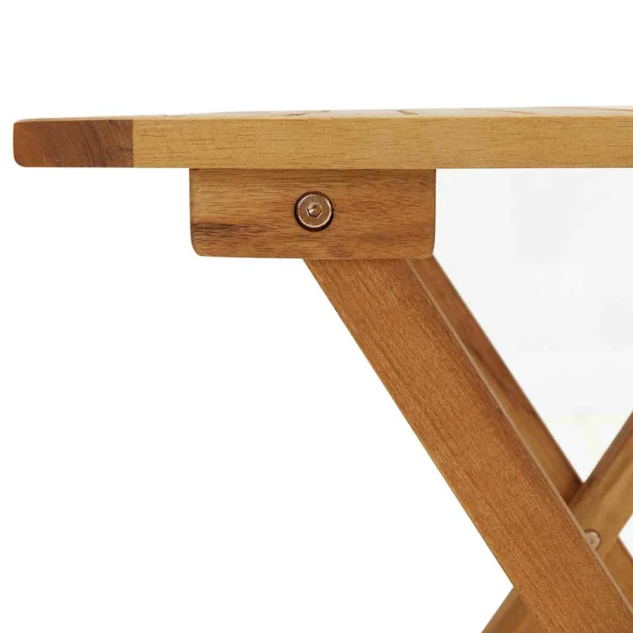 Chaise longue d'extérieur repose-pieds et table Acacia solide - 10