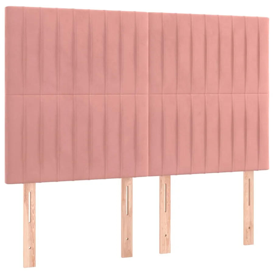 Cadre de lit sans matelas rose 140x190 cm velours - 8