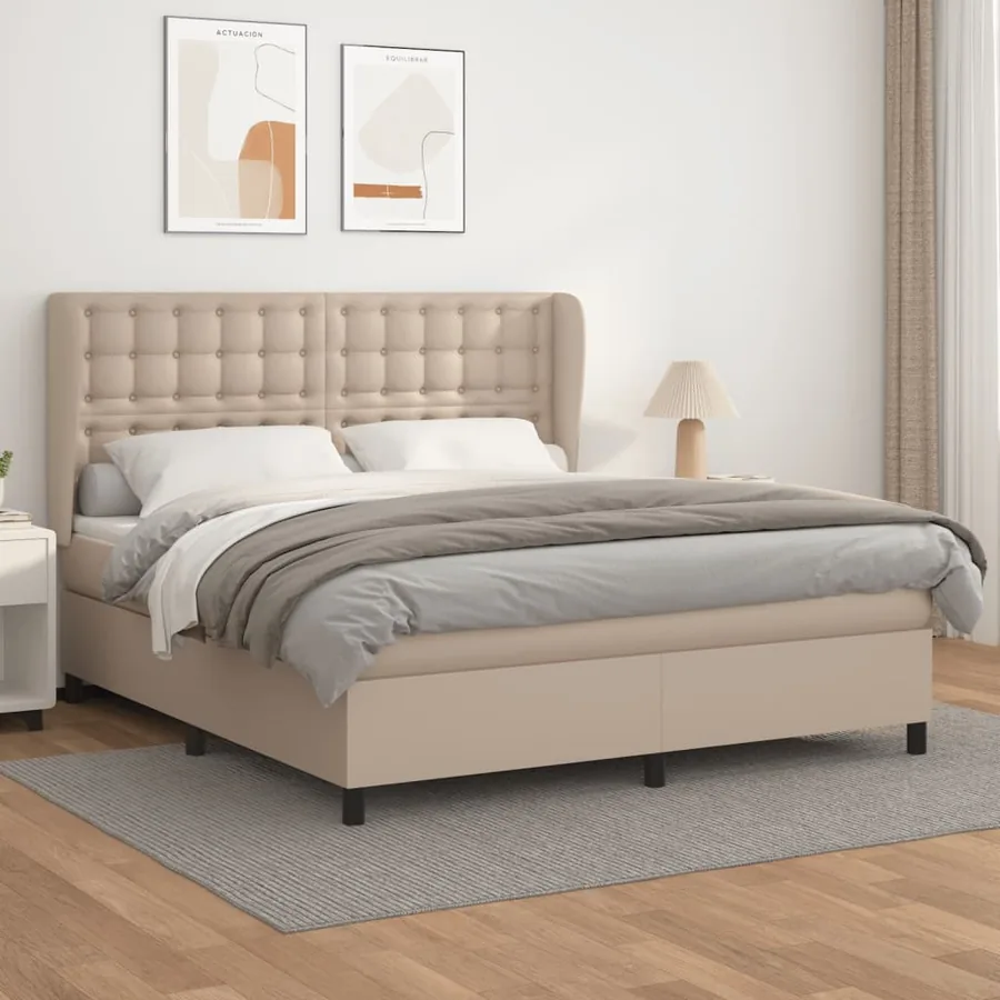 Sommier à lattes de lit avec matelas Cappuccino 160x200 cm
