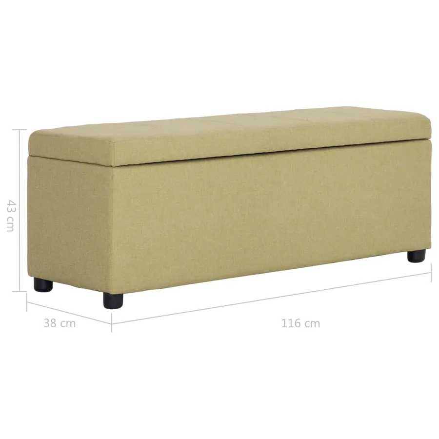 Banc avec compartiment de rangement 116 cm Vert Polyester - 8