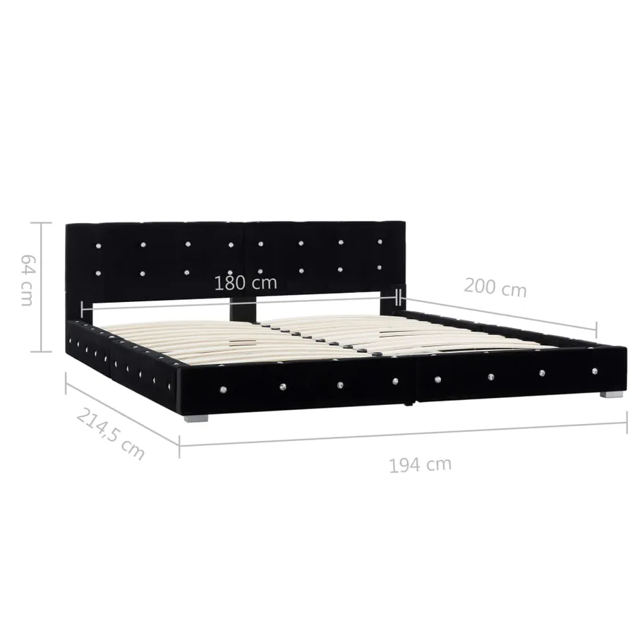 Lit avec matelas à mémoire de forme Noir Velours 180 x 200 cm - 15