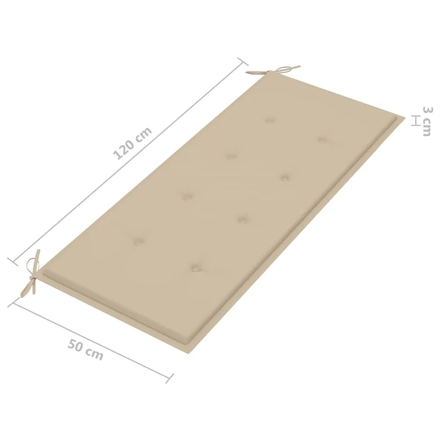 Banc de jardin 2 places avec coussin 120 cm Gris Eucalyptus - 9