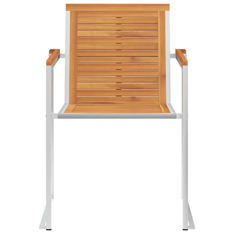 Chaises de jardin avec coussins lot de 2 Acacia solide et acier - 5