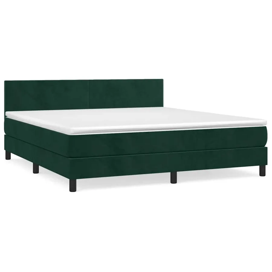 Sommier à lattes de lit et matelas Vert foncé 180x200cm Velours - 2