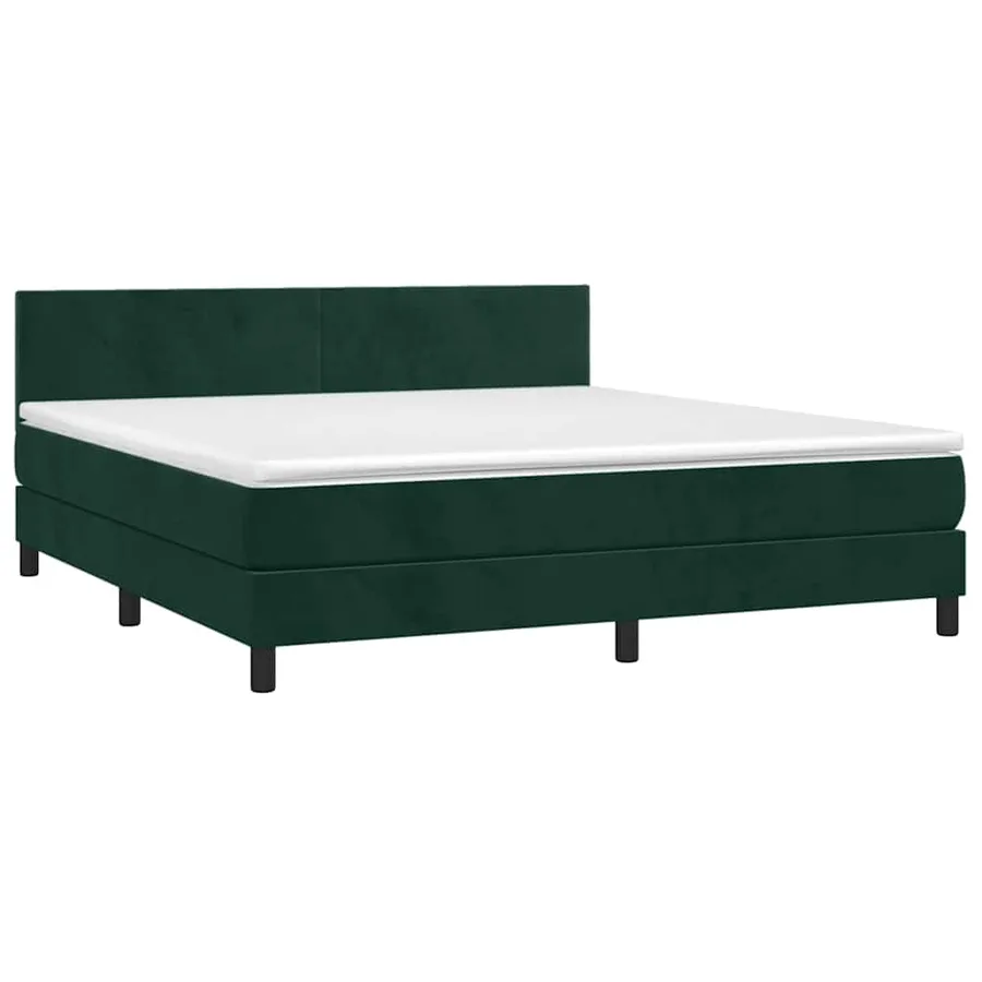 Sommier à lattes de lit et matelas Vert foncé 180x200cm Velours - 3