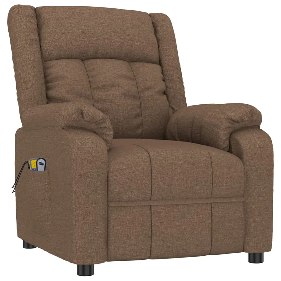 Fauteuil électrique de massage Marron Tissu - 3
