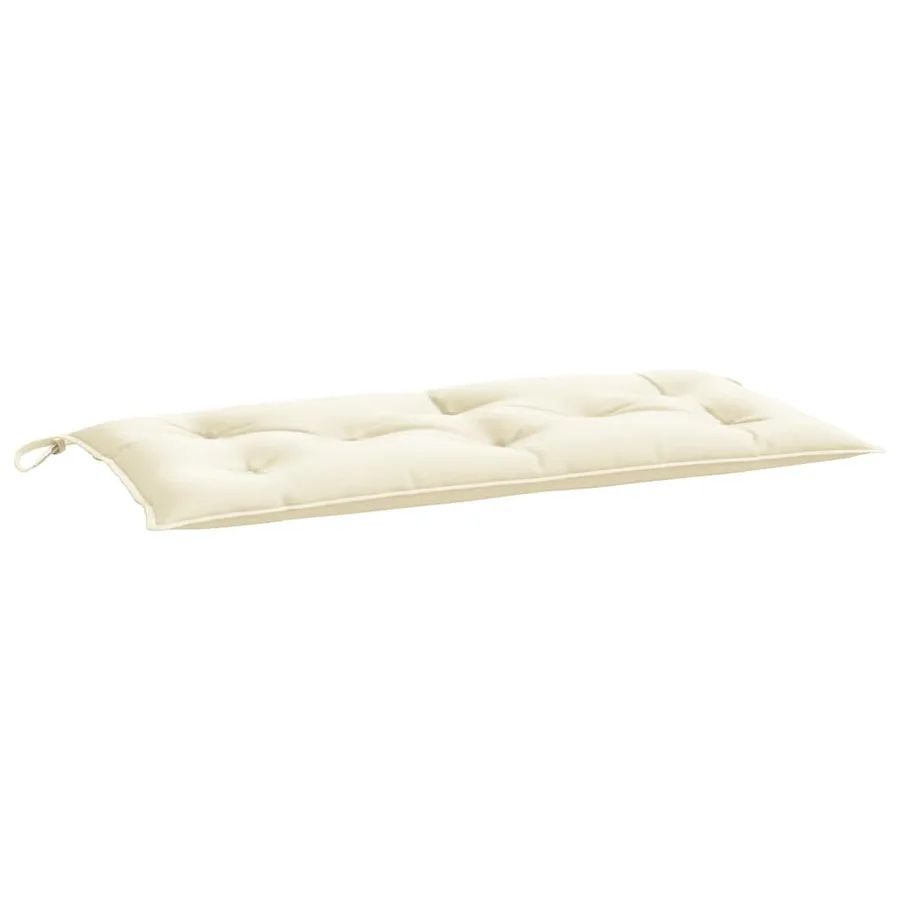 Coussin de banc de jardin blanc crème 110x50x7 cm tissu oxford - 2