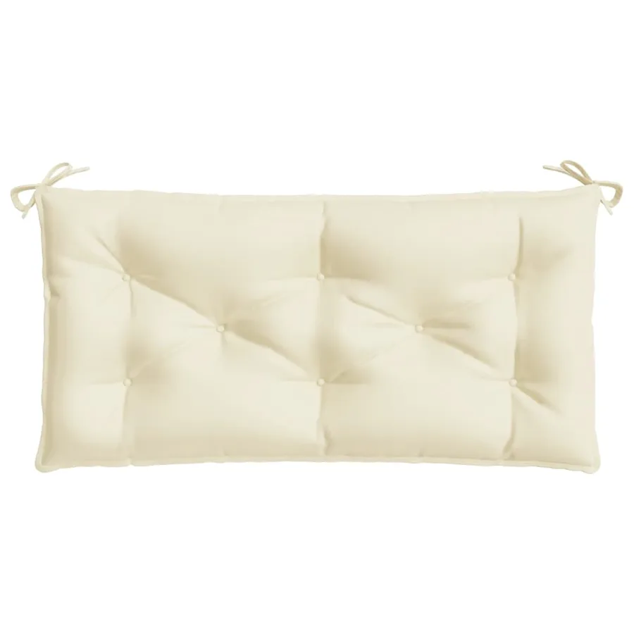 Coussin de banc de jardin blanc crème 110x50x7 cm tissu oxford - 4