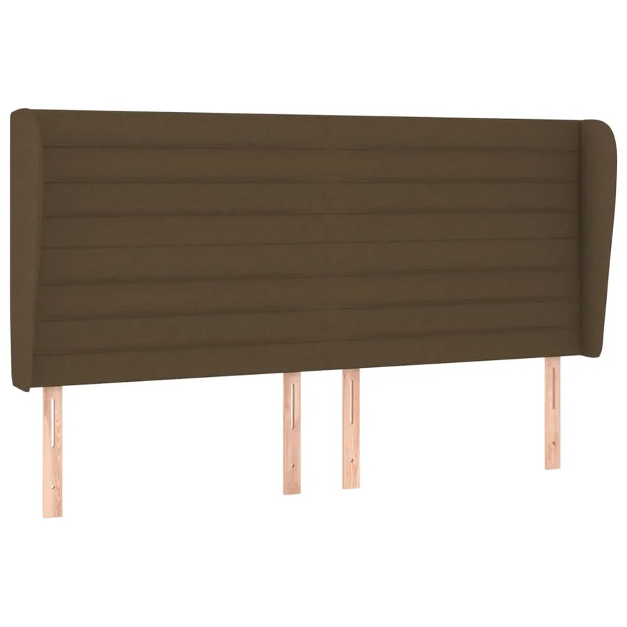 Tête de lit avec oreilles Marron foncé 183x23x118/128 cm Tissu - 2