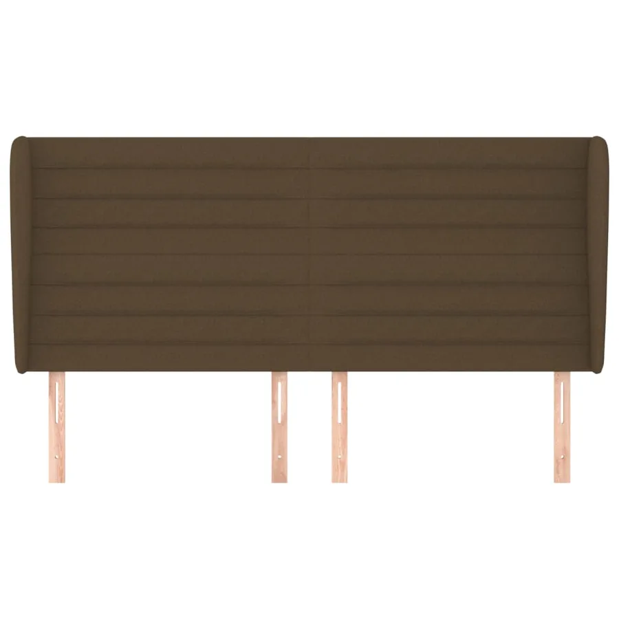 Tête de lit avec oreilles Marron foncé 183x23x118/128 cm Tissu - 3