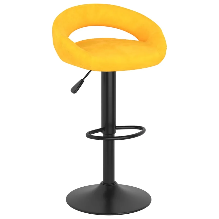 Tabourets de bar lot de 2 jaune moutarde velours - 2