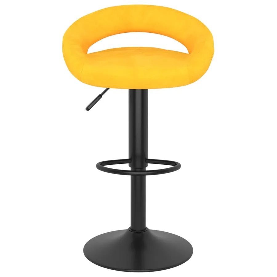 Tabourets de bar lot de 2 jaune moutarde velours - 3