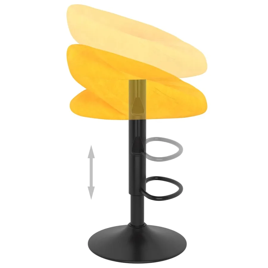 Tabourets de bar lot de 2 jaune moutarde velours - 6