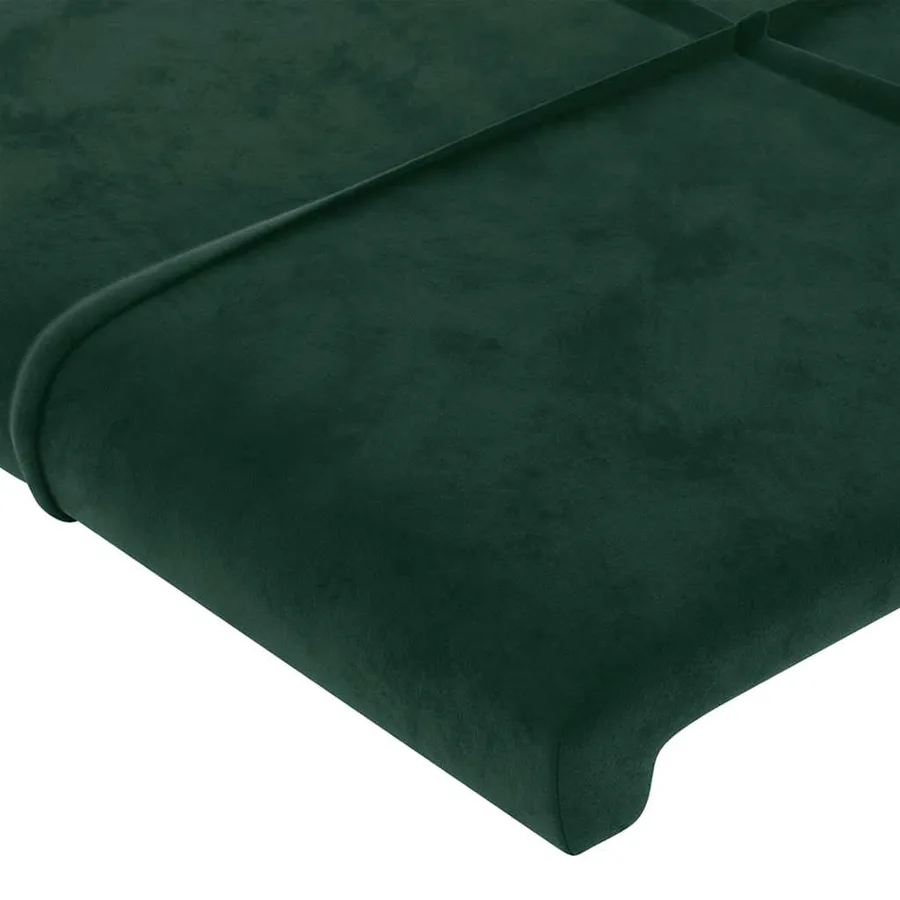 Cadre de lit sans matelas vert foncé 140x190 cm velours - 10