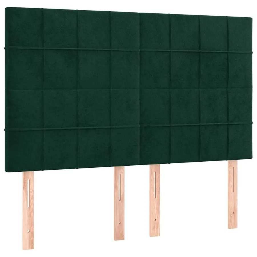 Cadre de lit sans matelas vert foncé 140x190 cm velours - 7