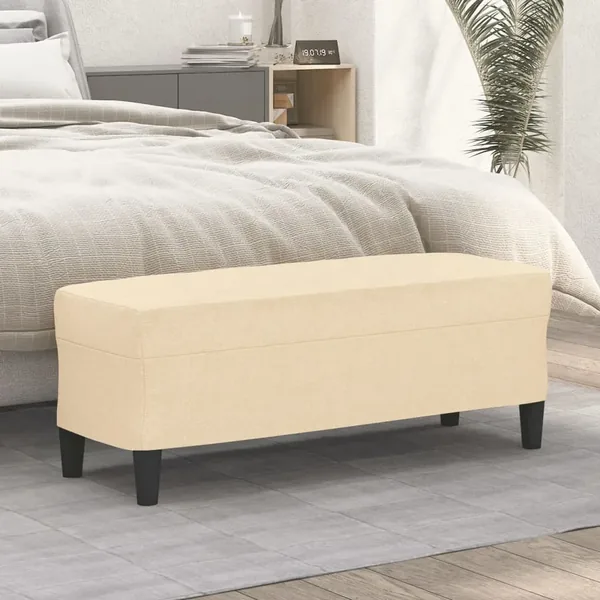 Banc Crème 100x35x41 cm Tissu