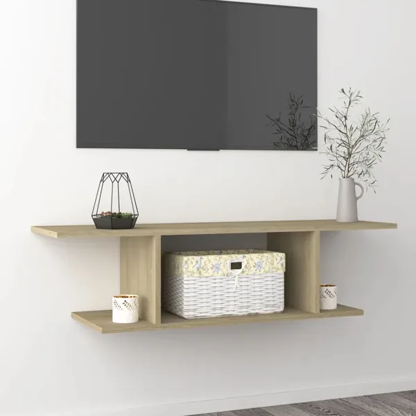 Meuble TV mural Chêne sonoma 103x30x26,5 cm