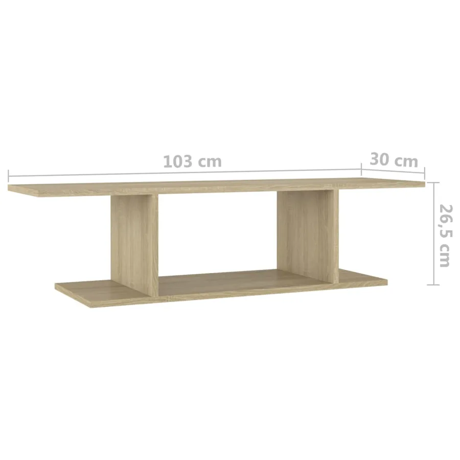Meuble TV mural Chêne sonoma 103x30x26,5 cm - 6