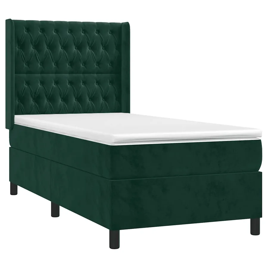 Sommier à lattes de lit avec matelas Vert foncé 90x200 cm - 3