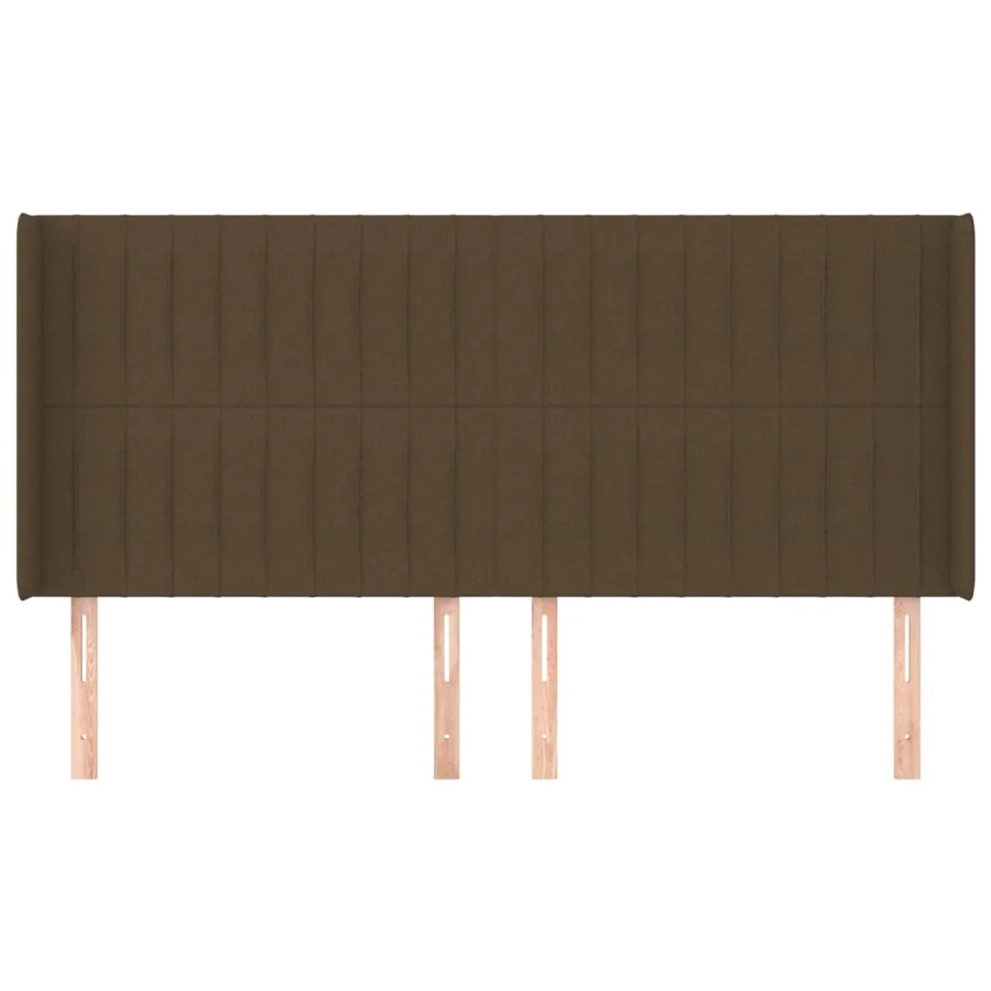 Tête de lit avec oreilles Marron foncé 163x16x118/128 cm Tissu - 3