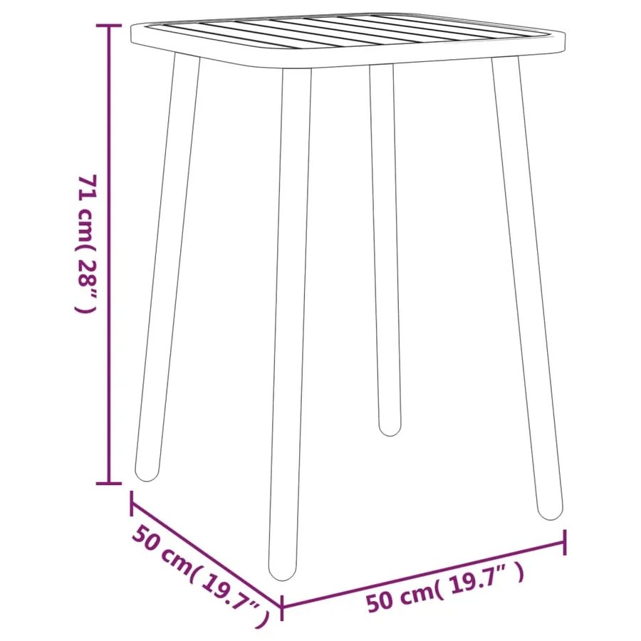Ensemble à manger de jardin 3 pcs anthracite acier - 11