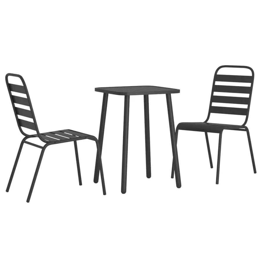Ensemble à manger de jardin 3 pcs anthracite acier - 3